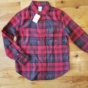 Crew Cuts red and blue checked flannel shirt
